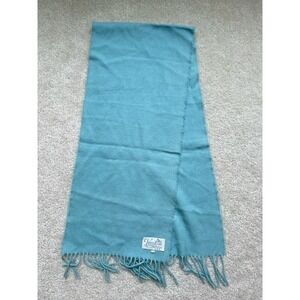Vintage Tweedvale 100% Lambswool Scarf 51.5"x11.5"Blue Fringed Scotland Made